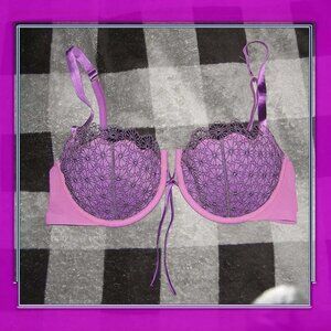 New Victoria's Secret embroidered PURPLE bra 36D